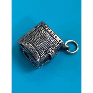 .925 Treasure Chest Vintage Sterling Silver Jewelry Charm #keepsake